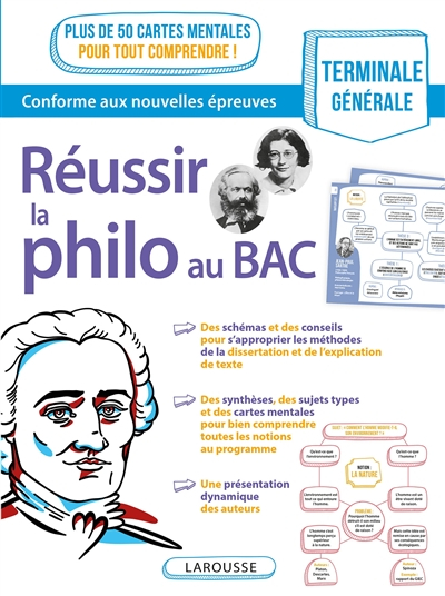 Réussir la philo au bac, terminale générale : conforme aux nouvelles épreuves : plus de 50 cartes me