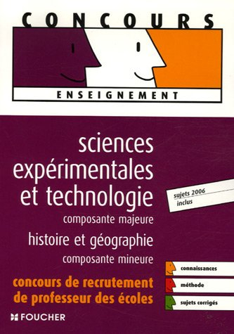 Sciences expérimentales et technologie composante majeure, histoire géographie, composante mineure :