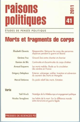 Raisons politiques, n° 41. Morts et restes humains, leurs lieux et leurs liens