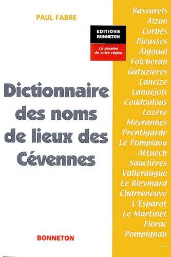 Dictionnaire des noms de lieux des Cévennes