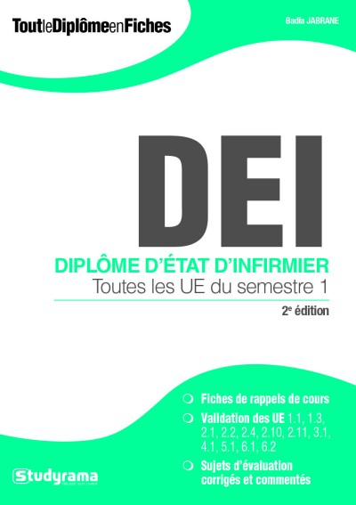 DEI, diplôme d'Etat d'infirmier : toutes les UE du semestre 1