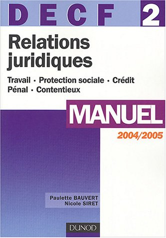 decf, numéro 2 : relations juridiques : manuel