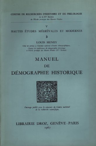 manuel de démographie historique.