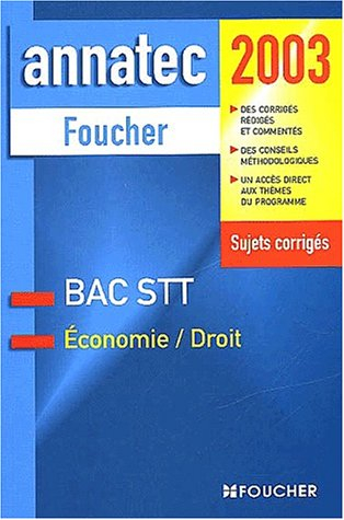 Economie, droit : bac STT : 2003