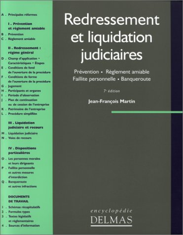 Redressement et liquidation judiciaires : faillite personnelle, banqueroute