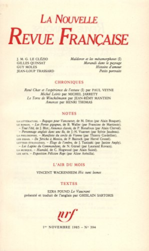 Nouvelle revue française, n° 394