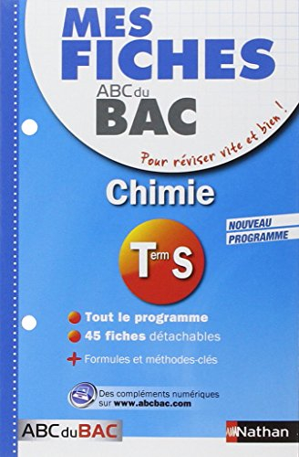 Chimie terminale S : nouveau programme