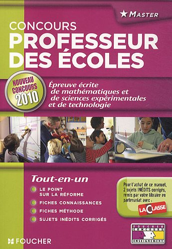 Professeur des écoles : épreuve écrite de mathématiques, sciences et technologie : concours de recru
