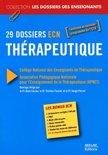 29 dossiers ECN thérapeutique