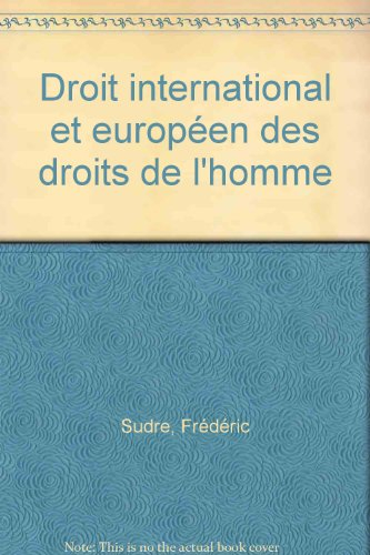 droit international et européen des droits de l'homme
