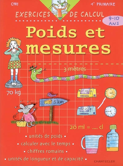 Poids et mesures CM1-4e primaire, 9-10 ans