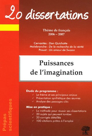 20 dissertations avec analyse et commentaires sur le thème : puissances de l'imagination : Cervantès