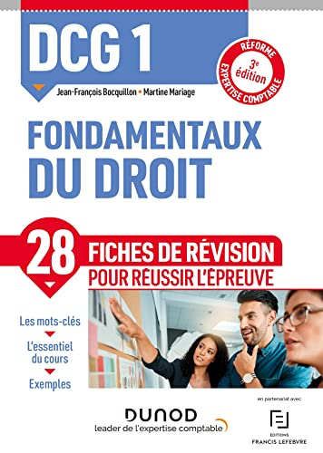 DCG 1, fondamentaux du droit : 28 fiches de révision pour réussir l'épreuve : réforme expertise comp