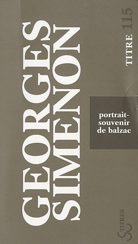 Portrait-souvenir de Balzac