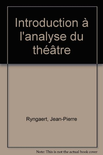 introduction à l'analyse du théâtre