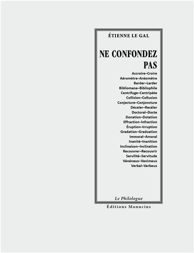 Ne confondez pas : étude de paronymes