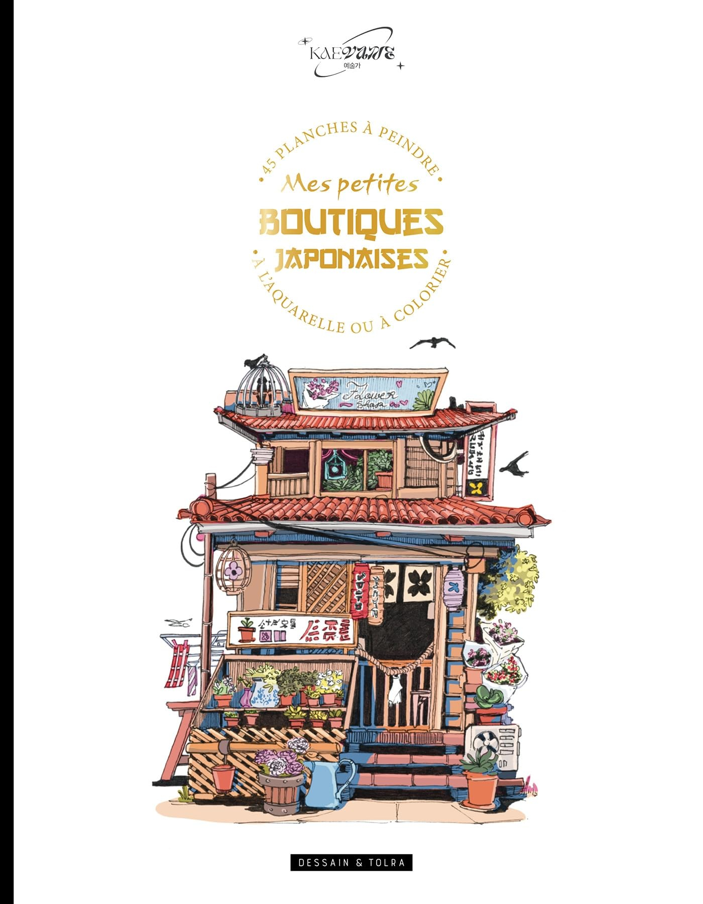 Mes petites boutiques japonaises - Kaevane: 45 planches à peindre à l'aquarelle ou à colorier