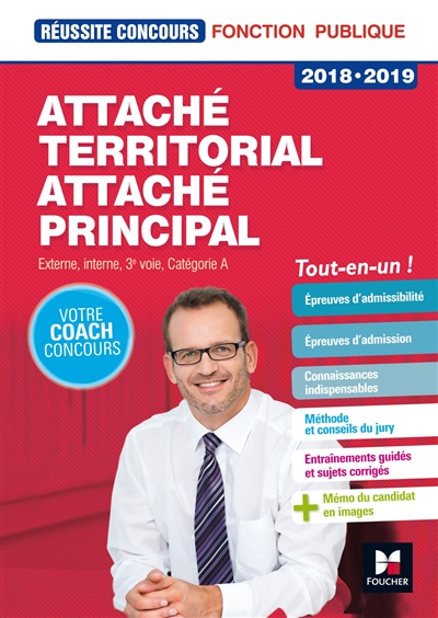 Attaché territorial, attaché principal : externe, interne, 3e voie, catégorie A : 2018-2019