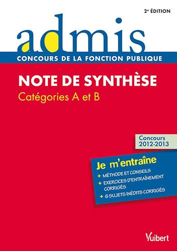 Note de synthèse : catégories A et B : je m'entraîne