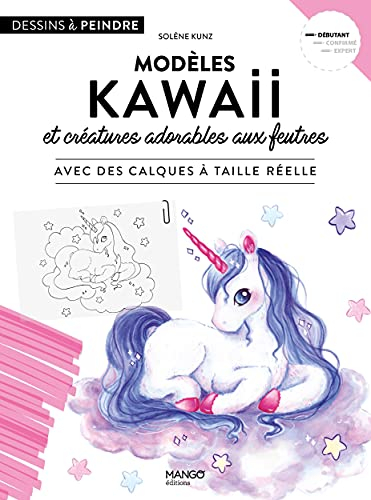 Modèles kawaii et créatures adorables aux feutres : avec des calques à taille réelle