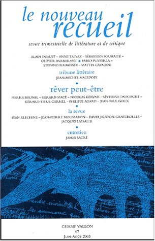 Nouveau recueil (Le), n° 67. Rêver peut-être