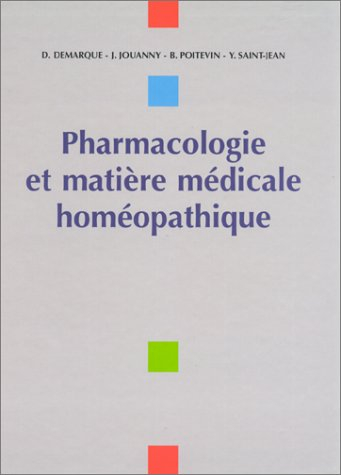 Pharmacologie et matière médicale homéopathique