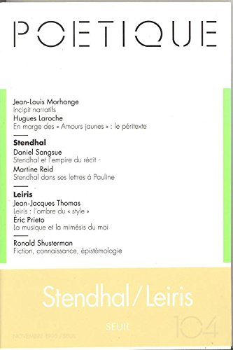 poétique, numéro 104