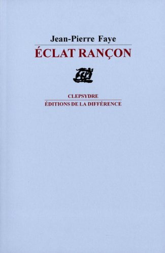 Eclat rançon : poèmes