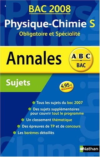 Physique-chimie : sujets non corrigés bac 2008