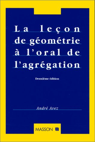 La leçon de géométrie à l'oral de l'agrégation