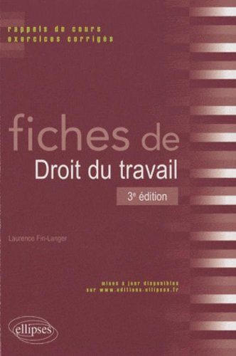 Fiches de droit du travail : rappels de cours et exercices corrigés
