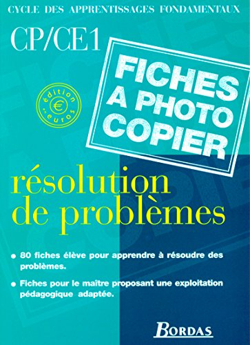 Résolutions de problèmes CP/ CE1 - Fiches à photocopier