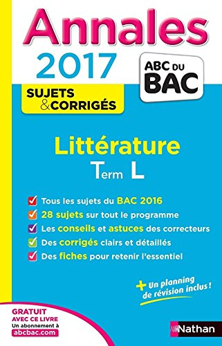 Littérature, terminale L : annales 2017
