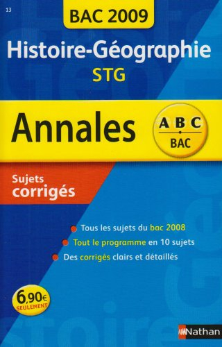 Histoire géographie STG : sujets corrigés, bac 2009