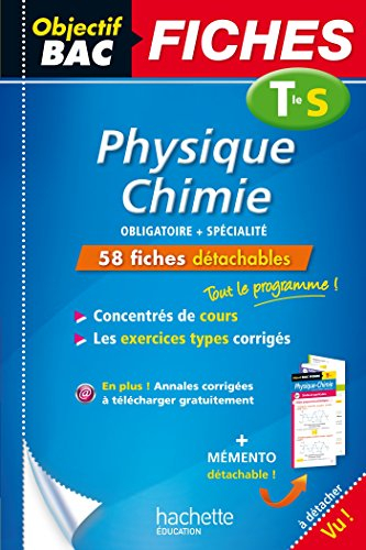 Physique chimie, terminale S : obligatoire + spécialité : 58 fiches détachables