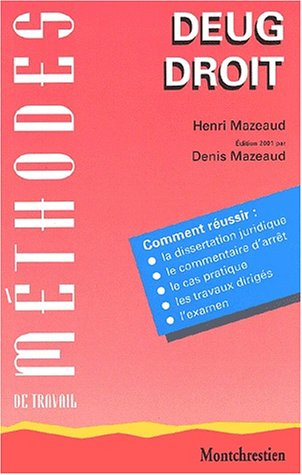 Méthodes générales de travail : DEUG droit