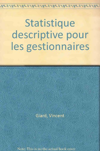 statistique descriptive pour les gestionnaires