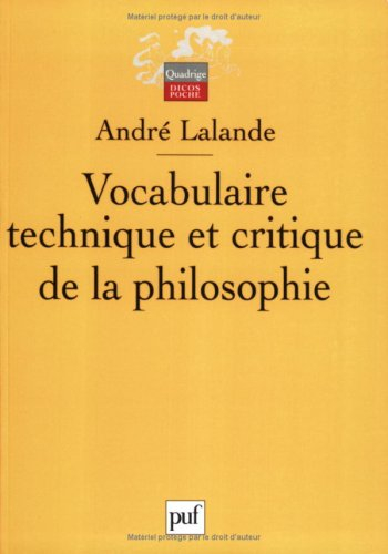 Vocabulaire technique et critique de la philosophie