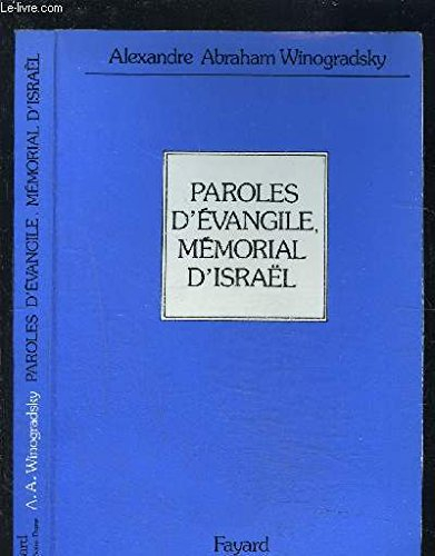 Paroles d'Evangile, mémorial d'Israël
