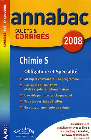 Chimie S : enseignement obligatoire et de spécialité