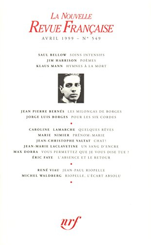 Nouvelle revue française, n° 549
