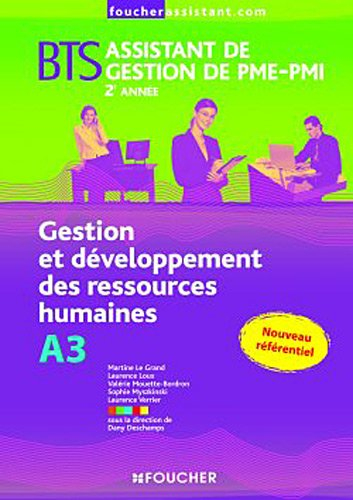 Gestion et développement des ressources humaines A3, BTS assistant de gestion de PME-PMI, 2e année