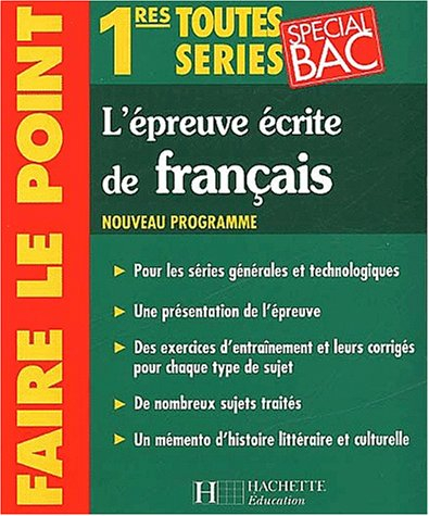 l'epreuve écrite de français, 1ères toutes series
