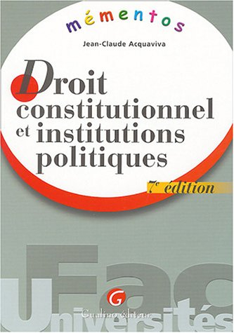 Droit constitutionnel et institutions politiques