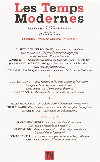 Temps modernes (Les), n° 643