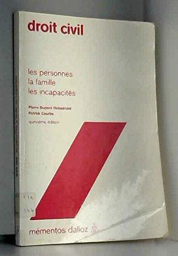 droit civil . les personnes, la famille 15eme edit
