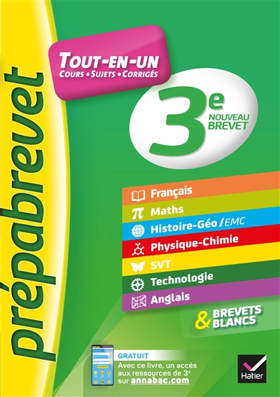 Tout-en-un 3e : cours, sujets, corrigés : nouveau brevet
