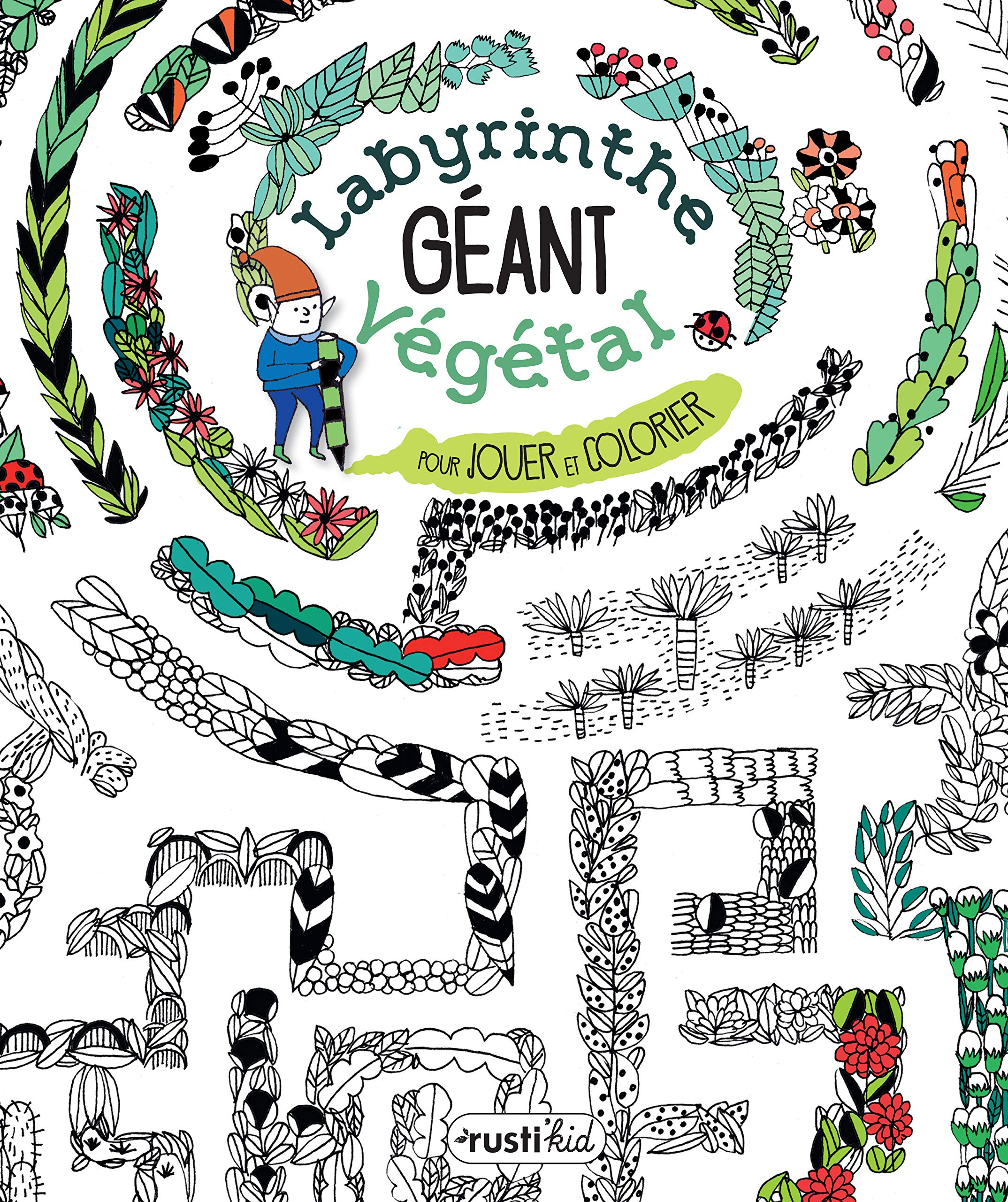 Labyrinthe végétal géant : pour jouer et colorier