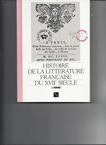 Histoire de la littérature française du XVIIe siècle