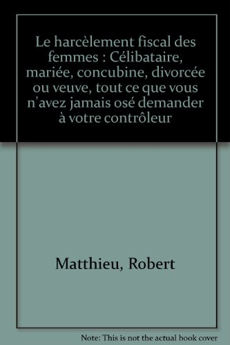 Le harcèlement fiscal des femmes : célibataire, mariée, concubine, divorcée ou veuve, tout ce que vo